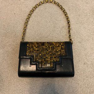 Stunning!!! Daniel Swarovski Leather Purse or Clutch with Tiger Eye